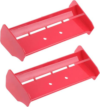 2 Pack 1/10 RC Plastic Rear Spoiler Compatible with 1:10 Scale RC Off-Road Short Course Truck Buggy Racing Rear Wing Tail (Red) - color: Red