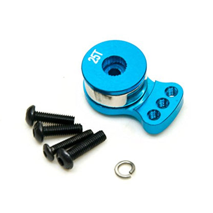 Aluminum Alloy 25T Servo Saver 3 Holes Adjustable Hi-Torque Servo Saver Horn 25T Compatible with Futaba Tamiya Servos 1/10 RC Car Crawler SCX10 Capra TRX4 TRX6 RC Boat Parts (Blue-S) - color: Blue-s