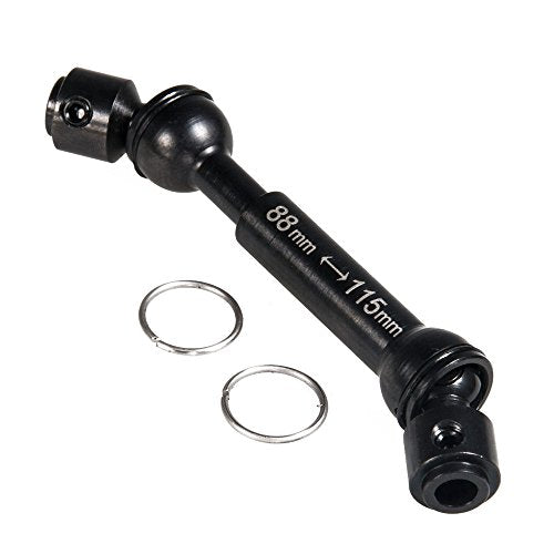 2Pcs RC Drive Shaft Steel Driveshaft Front Rear Center Drive Shaft Dogbone Compatible with 1/10 RC Crawler Car Axial SCX10 III AXI03006 Replacement (88-115mm & 133-163mm, Black)