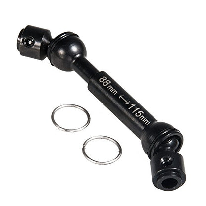 2Pcs RC Drive Shaft Steel Driveshaft Front Rear Center Drive Shaft Dogbone Compatible with 1/10 RC Crawler Car Axial SCX10 III AXI03006 Replacement (88-115mm & 133-163mm, Black)