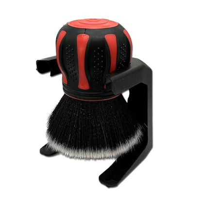 Car Interior Brush, Soft Bristles with Storage Rack, Car Beauty Tools, Car Detailing Brush Kit, Suitable for Most Cars (Red) - color: Red