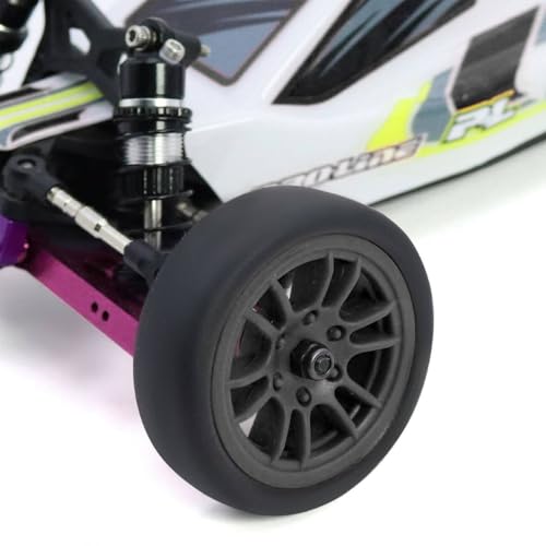 4PCS Finished Flat Running Drift Tires and Wheels 7MM Hexagon for 1/24 Losi Micro B Upgrades and 1/28 Losi Micro T Upgrades(b Black) - color: B Black