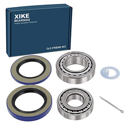 XiKe 6,000-7,000 lb Axles Bearings 25580/25520 & 14125A/14276, 1 Set | Includes 21333TB/10-10 Seal, 22333TB/10-36 Seal and Cotter Pin - size: 25580/20 ＆ 14125A/76 + Seal ID 2.125'' ＆ 2.250'', style: Pack 1 Set