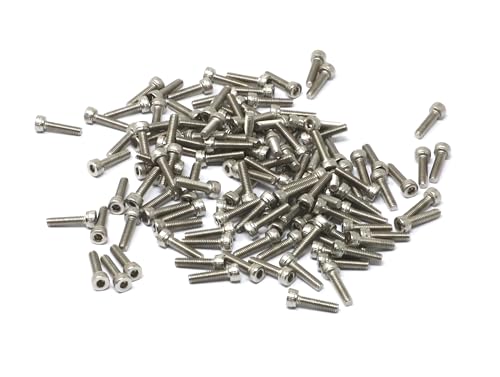 iexcell 100 Pcs M2.5 x 10mm Thread Pitch 0.45 mm Stainless Steel 304 Hex Socket Head Cap Screws Bolts Kit - size: M2.5 x 10mm