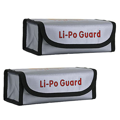 Tenergy 2 Pack, Fire Retardant Lipo Bags, Battery Bags for Charging and Storage, 7.3x3x2.4 inches Each - size: 2x Small 7.3x3x2.4in