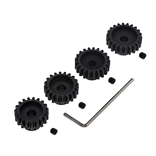 4pcs Mod 1 Pinion Gear 5mm Set Hardened 19T 20T 21T 22T M1 Pitch Gears RC Upgrade Part with Screwdriver