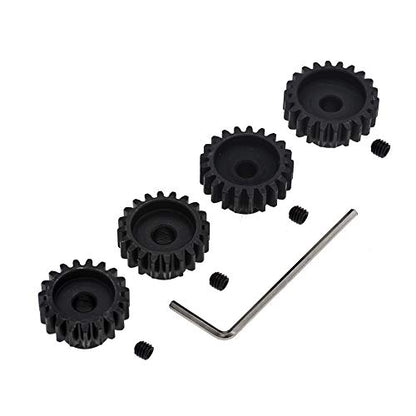4pcs Mod 1 Pinion Gear 5mm Set Hardened 19T 20T 21T 22T M1 Pitch Gears RC Upgrade Part with Screwdriver