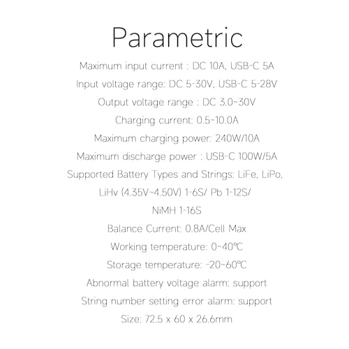 ISDT 608PD Lipo Battery Charger,DC 240W/10A,USB C PD 100W/5A Smart Charger for RC Batteries Balance Charger for Life/Lilon/LiPo/LiHV (1-6S),NiMH(1-16S),Pb (1-12S) Batteries