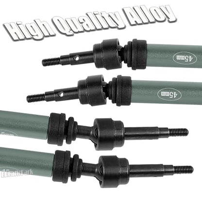 Drive Shaft Axles Upgrades Part for 1/10 4WD Slash/Rustler/Stampede/Jat0 4X4(BL-2s)(VXL),F0rd F15O,RC Front & Rear Steel DriveShaft CVD w/Hex Hops Up,#9051#9052,Titanium - color: Titanium - (4pcs Driveshafts)