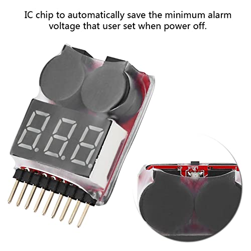 3Pcs RC Lipo Battery Tester & Alarm | 1S - 8S Voltage Checker for LiPo/Li - ion/LiMn/Li - Fe | Loud Buzzer & LED Alert | Avoid Over Discharge | Sturdy Plastic Shell