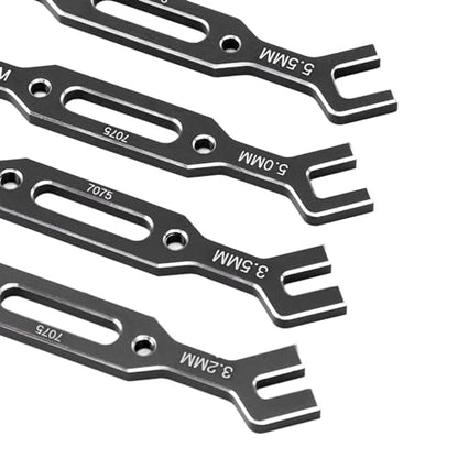Yosoo Health Gear RC Ball Tie Rod Adjustment Wrench Set, 4PCS Aluminium Alloy Turnbuckle Nut Tool 3.0-6.0mm Sizes, for Car Crawler Drone Boat Repair (Black) - color: Black