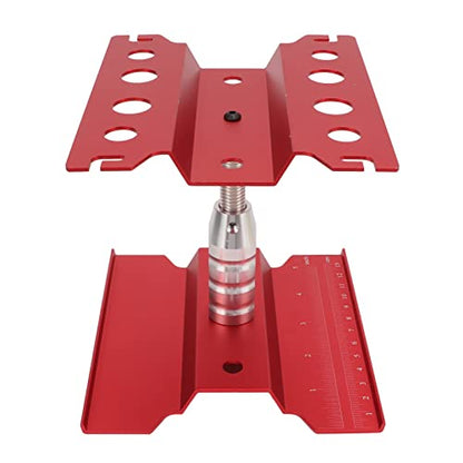 RC Car Repair Station and Screw Plate Set, Aluminum Alloy Work Stand for 1/8 1/10 1/12 1/16 Scale RC Cars, Adjustable Height with Magnetic Screw Tray and Non - Slip (Red) - color: Red