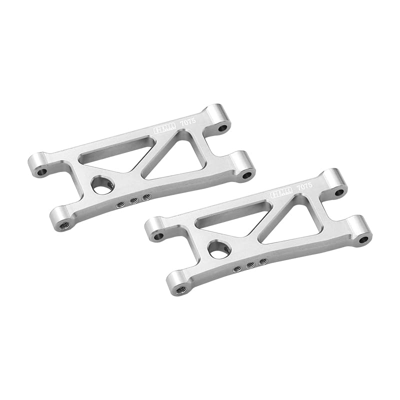 GPM 7075 Alloy Rear Lower Suspension Arms for ARRMA 1/14 Mojave Grom Mega 380 Brushed 4X4 Small Scale Desert Truck Rtr-Ara2104 LOSI 1/12 Nascar - color: Silver