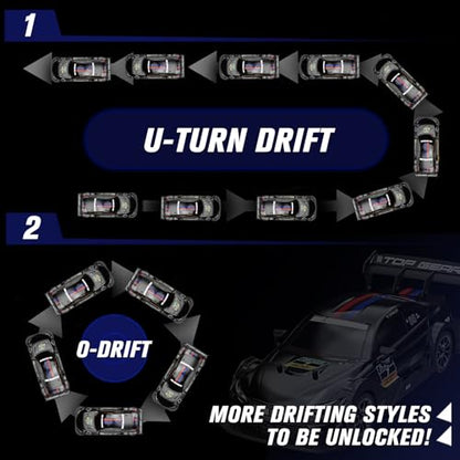 Losbenco RC Drift Car, 1:16 Scale Remote Control Car 2.4GHz 4WD 40KM/H High Speed RC Racing Car with Headlight, Drifting Tires and Racing Tires for Adults Kids