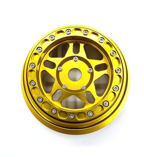 CNC aluminum bead lock wheel For LOSI Super Baja Rey 2.0 1/6 1pcs (gold) - color: gold