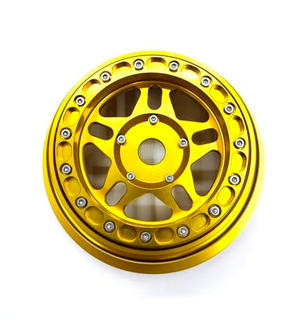 CNC aluminum bead lock wheel For LOSI Super Baja Rey 2.0 1/6 1pcs (gold) - color: gold