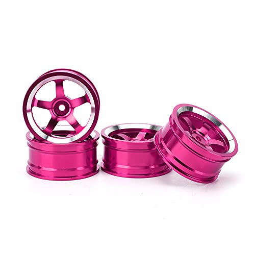 Tbest Aluminum Alloy RC Wheel Hub, Lightweight Durable 4Pcs Set, 1/10 Scale Drift Wheels Fit for Touring Tires, for RC Drift Cars, Racing Cars, Hobbyists