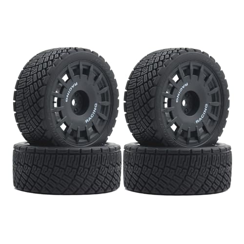 Lifehead 67mm RC On-Road Rally Car Tires and Wheels for 1/10 RC On-Road Touring Drift Car HSP Tamiya XV01 TT01 TT02B HPI Kyosho FAZER MK2 /12mm Hex - color: Black a