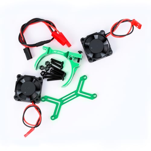 Metal 40-42MM 20000RPM Motor Cooling Fan Heat Sinks for Arrma 4068 4074 4274 4268 RC Motors(Green) - color: Green