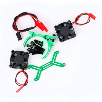Metal 40-42MM 20000RPM Motor Cooling Fan Heat Sinks for Arrma 4068 4074 4274 4268 RC Motors(Green) - color: Green