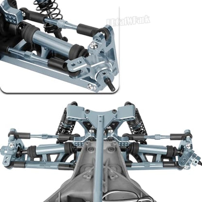 Drive Shaft Axles Upgrades Part for 1/10 Slash 4X4 VXL/Rustler 4X4 VXL/Stampede 4WD VXL,RC Steel #45 Front & Rear 4Pcs Driveshafts CVD w/Hex Hops Up,Titanium - color: Titanium - (Axles)