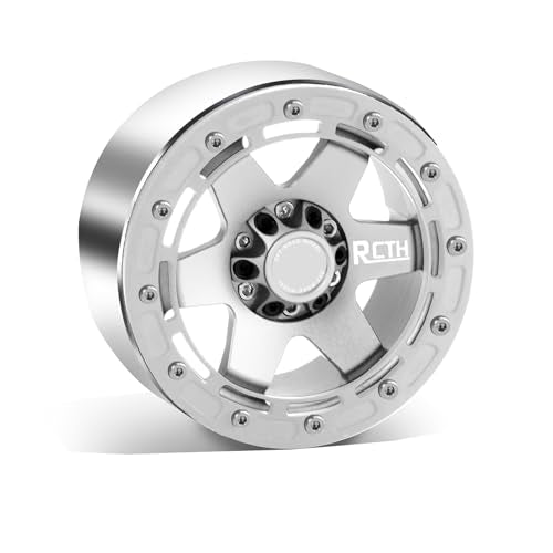 2.6” Beadlock Wheel Rims 4pcs for Scale RC Off Road Race, Use for OD 135mm Tires, Stamped Steel Wheel with 17mm/12mm Hexes Compatible with MJX H8H MK07 KM4 4082/83 1/7 1/8 1/10 Off Road Crawler Car - color: 2.6in B-rim-white