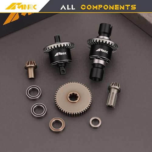 Alloy Front Rear Differential Diff & Spur Input Gear Kit for HyperGO 1/14 H14BM 14209 14210 Series Upgrades Part Black - color: Black
