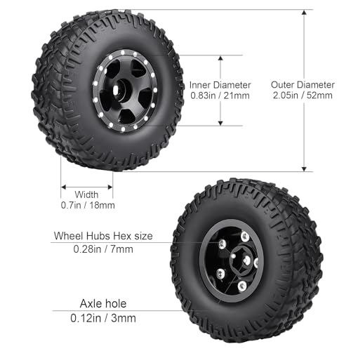 HobbyPark 1.0 Beadlock Wheels for TRX4M AX24 SCX24 FCX24 Enduro24 1/18 1/24 RC Crawler Car (Style A with Tires) - style: Style A with Tires