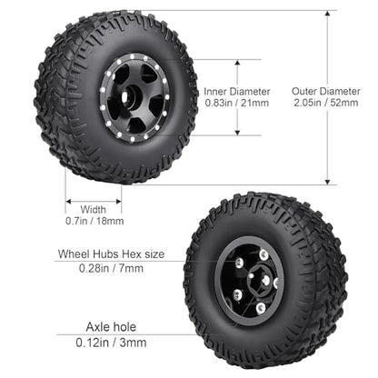 HobbyPark 1.0 Beadlock Wheels for TRX4M AX24 SCX24 FCX24 Enduro24 1/18 1/24 RC Crawler Car (Style A with Tires) - style: Style A with Tires