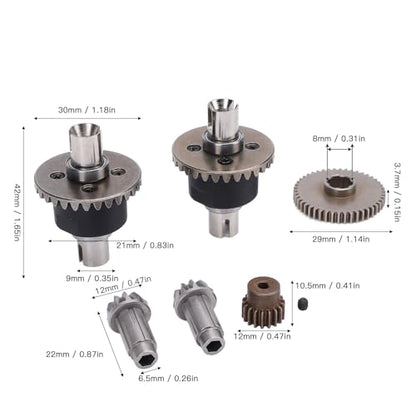 RC Differential Gear Set for SCY 16101 16102 16103 1/16 Scale RC Cars - High Hardness Metal Differentials and Gears Upgrade Set