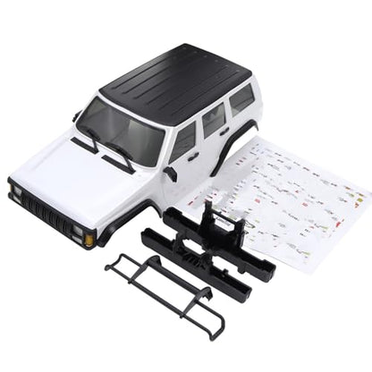 RC Cars Models Compatible with TRX4-M for Bronco for Defender for Cherokee Wheelbase Hardtop Body Shell Kit with Front Rear Bumpers 1/18 RC Crawler(White) - color: White