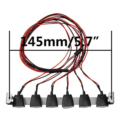 ShareGoo RC Car Roof Light Bar Kit Body Shell Roof Luggage Lights Compatible with Traxxas TRX-4 TRX4 Axial SCX10 RC4WD D90 HSP RGT 1/10 RC Crawler Car Truck (6Led Light) - style: 6Led Light