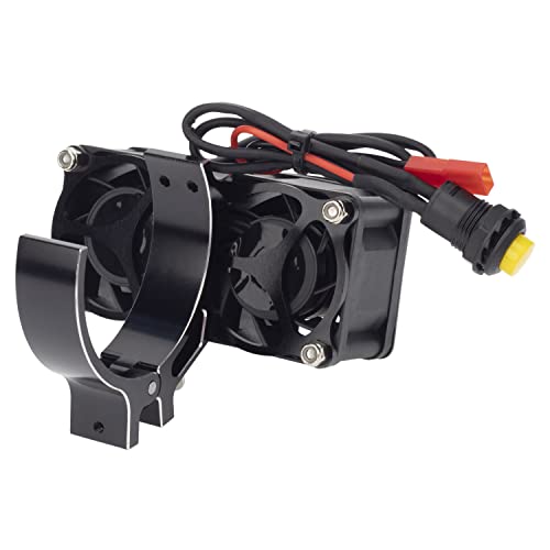 DKKY RC Motor Cooling Fan Heatsink 20000 RPM 54-58mm Ajustable Mount for ARRMA Axial 1/5 1/6 1/7 RC Models with 1717 5687 56113 2028 Motor (Black) - color: Black