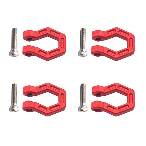 4Pack Vgoohobby RC Car Trailer Buckle,Metal Tow Shackle Front Bar Rescue Lock Hook Ring Compatible with Axial SCX10 Tamiya CC01 D90 Traxxas 1/10 RC Crawler Car