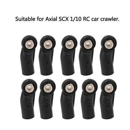 Dilwe 10PCS M4 Rod End Linkage Ball Fit for Axial SCX 1/10 RC Car Crawler, M4 Link Rod End Joint Steering Linkage Ball RC Car Ball End RC Accessories(Side Bent)