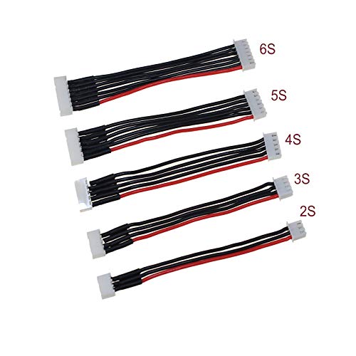10pcs JST-XH 2S 3S 4S 5S 6S 2S-6S Balance Lead Extension Cable Male to Female Lipo Adapter Plug with 5.9inch 22AWG Silicone Wire (2pcs Each)