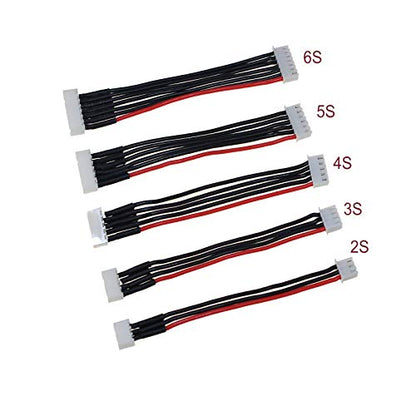 10pcs JST-XH 2S 3S 4S 5S 6S 2S-6S Balance Lead Extension Cable Male to Female Lipo Adapter Plug with 5.9inch 22AWG Silicone Wire (2pcs Each)