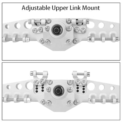Full CNC Machined F9 Offset Portal Front Rear Axle with Adjustable Link Mount for 1/10 RC Crawler Capra Gmade R1 Rock Buggy LCG Cheater Rigs 1.9 UTB Shafty (Silver) - color: Silver