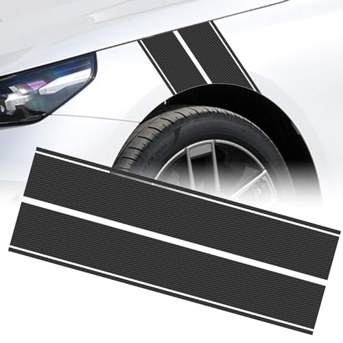 x xotic tech Fender Stripes Hash Marks KK Vinyl Decal Universal for Car Truck Sticker Racing Stripe 11"x23" (Carbon Fiber Pattern) - color: Carbon Fiber Pattern