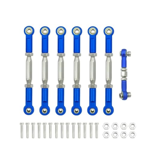Compatible with Traxxas for Slash 4X4 2WD 1/10 RC Car Upgrade Parts Aluminum Turnbuckle Camber Link End Adjustable Kit RC Car Linkage(Blue) - color: Blue