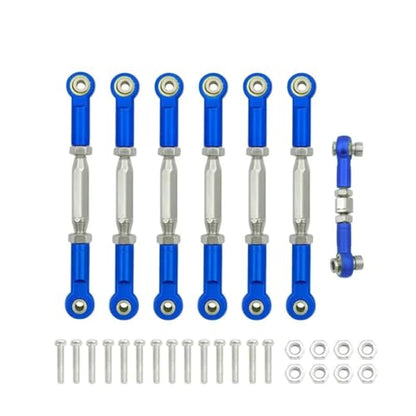 Compatible with Traxxas for Slash 4X4 2WD 1/10 RC Car Upgrade Parts Aluminum Turnbuckle Camber Link End Adjustable Kit RC Car Linkage(Blue) - color: Blue