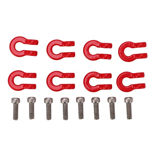VGEBY RC Crawler Tow Hook, Durable Metal 8PCS Front Rear Bumper Shackle for Off-Road Crawling RC Enthusiasts and 1/24 Scale Model Upgrades