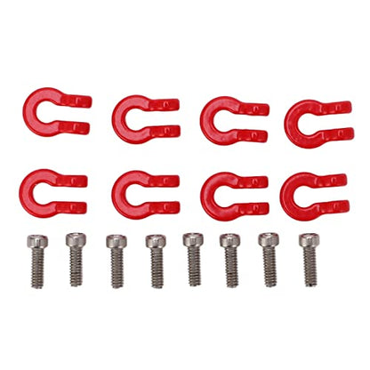 VGEBY RC Crawler Tow Hook, Durable Metal 8PCS Front Rear Bumper Shackle for Off-Road Crawling RC Enthusiasts and 1/24 Scale Model Upgrades
