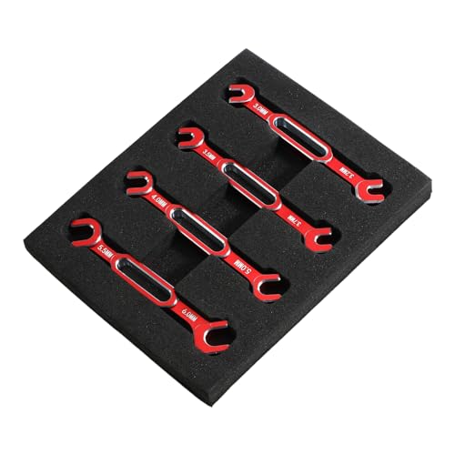 kingsea RC Car Wrench Aluminum Alloy Turnbuckle Nut Ball Joint Remover 3.0/3.2/3.5/3.7/4.0/5.0/5.5/6.0mm Universal Repair Tool Compatible with RC Car Boat RC Drone, Red - color: Red
