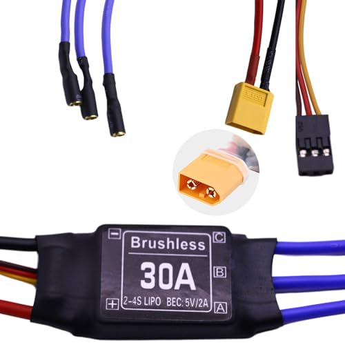 30A Brushless ESC Brushless Motor Controller for RC Car Drone Helicopter Modeling Accessories -XT60