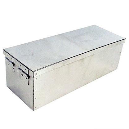 Lock Box with Folding Handle - Durable Metal Storage Chest with Stackable Design to Secure Valuables, Cash, Jewelry, and Weapons by Stalwart (Silver) - size: 1 Count (Pack of 1)