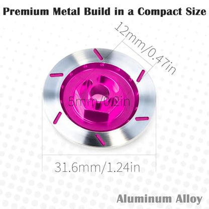 Brake Discs with 12mm Hex Hub for 1/10 Scale RC Cars - Aluminum Alloy Upgrade Kit for Drift, On-Road Car - CNC Machined Performance Part with Anodized Finish Pink - color: Pink