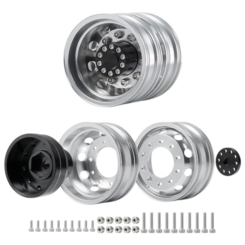 RC Car Toys Parts for Tamiya 1/14 Aluminum Alloy Front Rear Wheels Rims Hubs Set 6x6 8x8 RC Tractor Truck Trailer Car Accessories(6x6) - size: 6x6