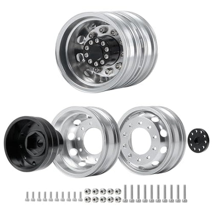 RC Car Toys Parts for Tamiya 1/14 Aluminum Alloy Front Rear Wheels Rims Hubs Set 6x6 8x8 RC Tractor Truck Trailer Car Accessories(6x6) - size: 6x6