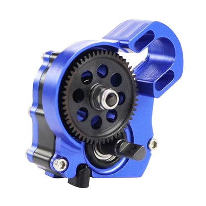 Aluminium 21% Overdriven Billet Transmission Gearbox for 1/24 RC Crawler Axial SCX24 Deadbolt C10 JLU Gladiator Bronco Upgrades (Blue) - color: Blue